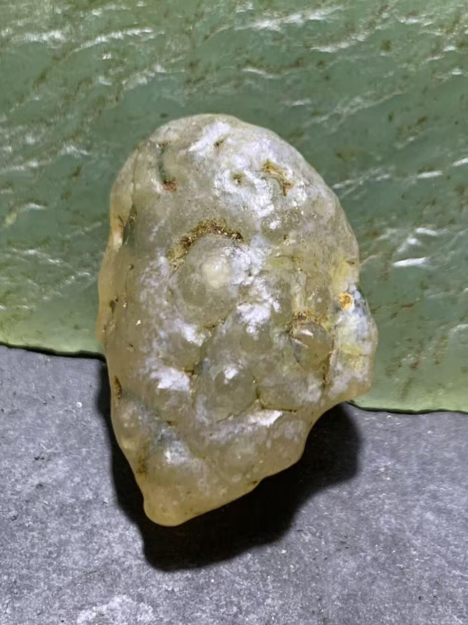 精美戈壁高玉化冻料奶油皮筋脉石原石一颗