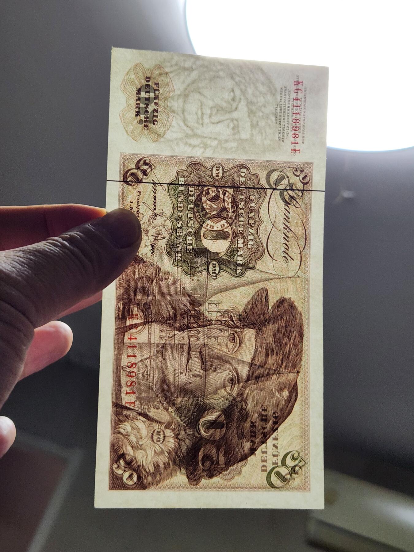 4月6号晚上8点 中外纸币自动截拍第52场 50马克 近新1977