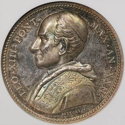 修遠堂世界钱币第110期 - NGC MS64 1901年梵蒂冈利奥十三世《英诺森三世墓》纪念银章