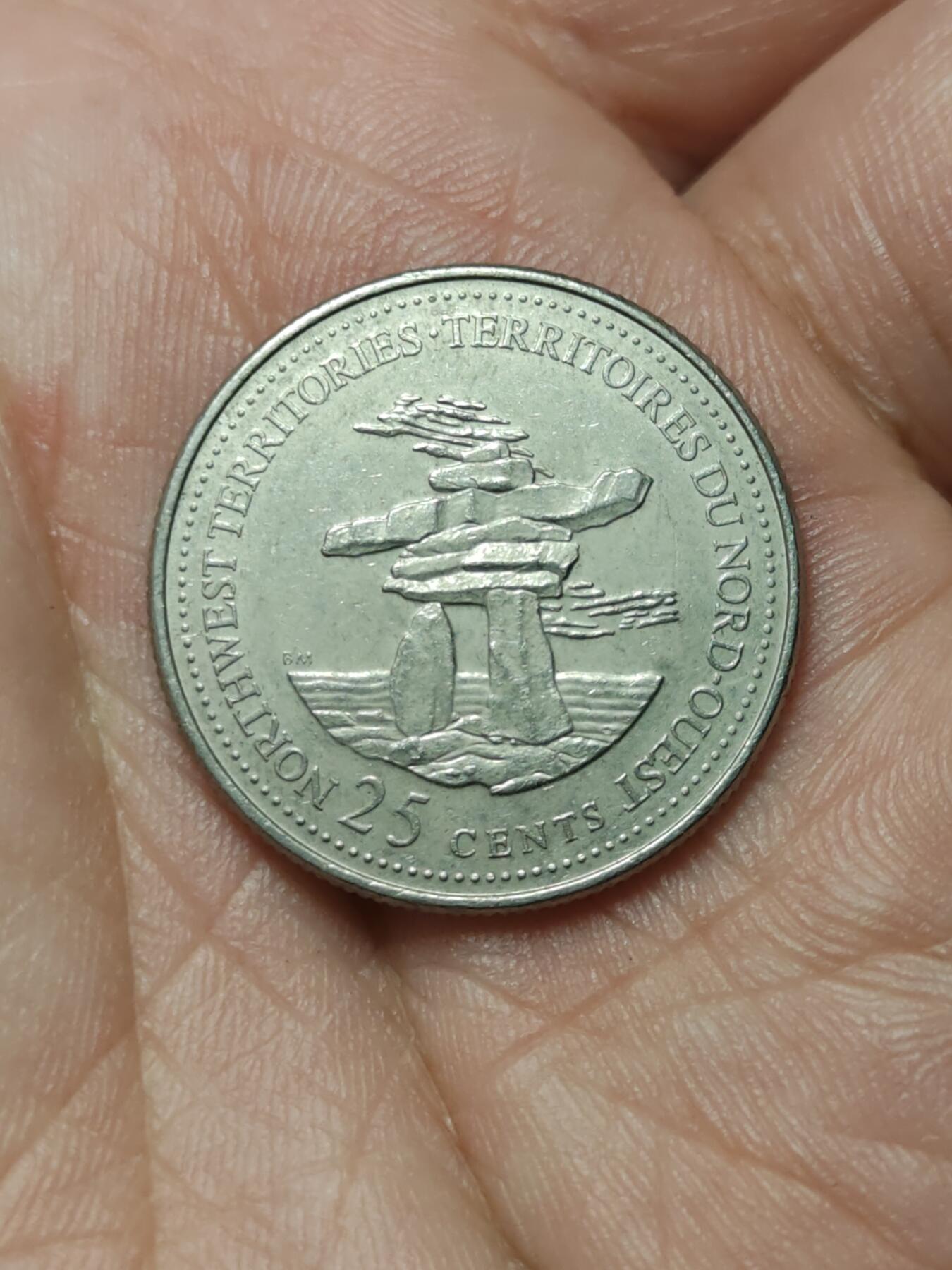 2026年第四十场(总第二百零九场）外国好品散币场(免佣金) 加拿大🇨🇦1992年25分(联邦成立125周年西北地区纪念币)