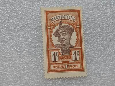  【淘币小摊】限时拍第八百九十一拍  外国老邮票 印花税票 火花纸品场    每周一统一发货 - 法属马提尼克1908年1分邮票全新未使用