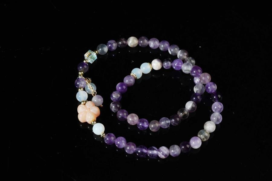 上海都达杂项专场六十六【全场包邮】 紫晶双圈手串66-274