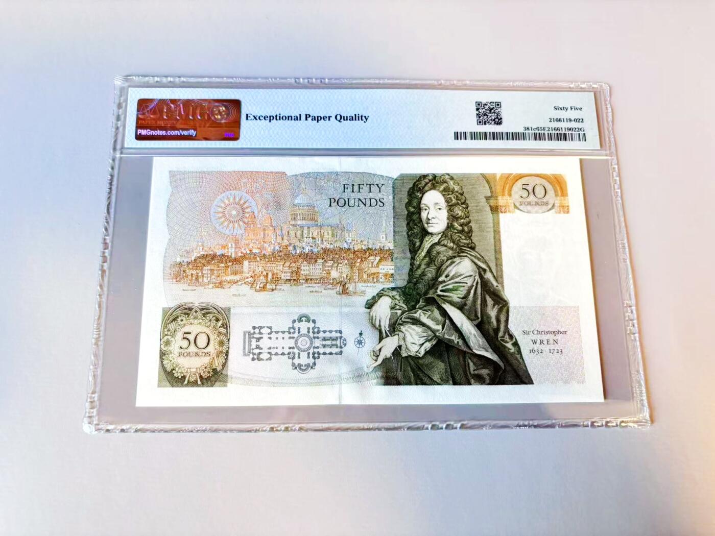 【Blue Auction】世界纸币精拍第805期——18级TOP拍卖/信誉/品质/专业/高效💫 【c版】英国 D序列 1991-93年50镑  PMG65EPQ