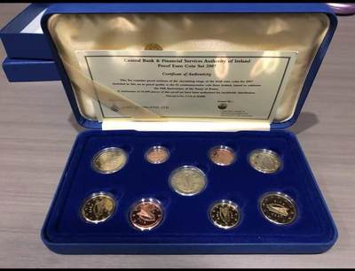 《外钞收藏家》第六百二十四期（精品场）（长期征集拍品、欢迎藏友们联系合作） - 【精制proof】欧元精制套币 爱尔兰 2007年 内含一枚2欧元精制纪念币 发行量2000 超稀少的2欧元纪念币