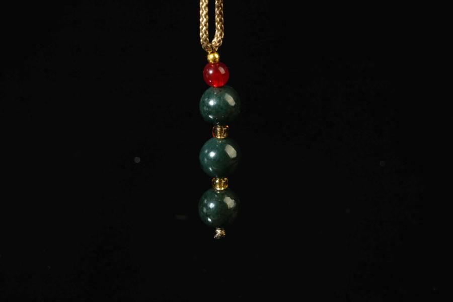 上海都达杂项专场七十二【全场包邮】 天然和田玉青玉三生三世吊坠挂件 附鉴定证书61-218