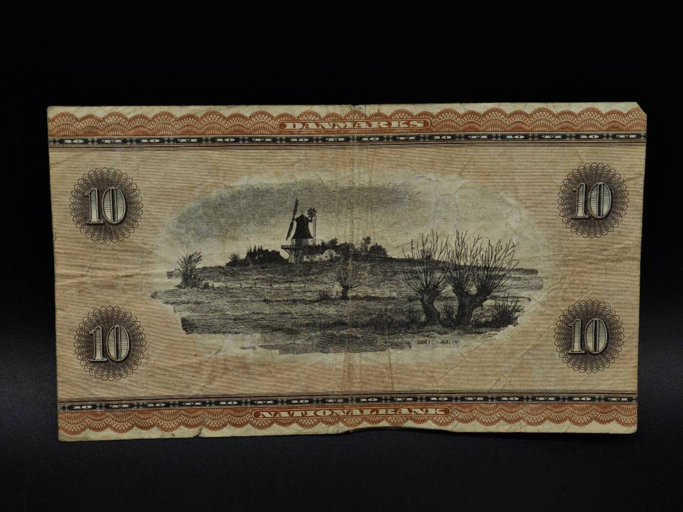  【淘币小摊】限时拍第八百九十拍   纸币场    每周一统一发货 丹麦10克朗纸币【有折】