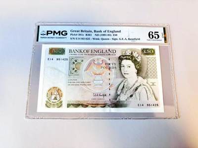 【Blue Auction】世界纸币精拍第805期——18级TOP拍卖/信誉/品质/专业/高效💫 - 【c版】英国 D序列 1991-93年50镑  PMG65EPQ