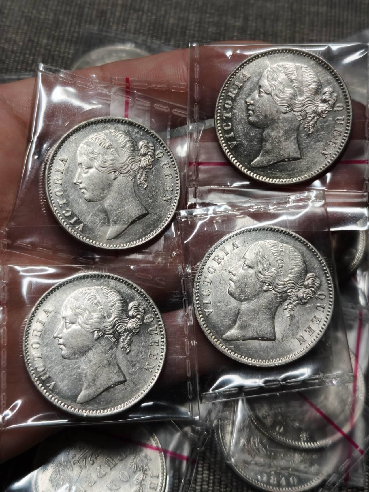 原光1840年英属印度维多利亚卢比银币批量