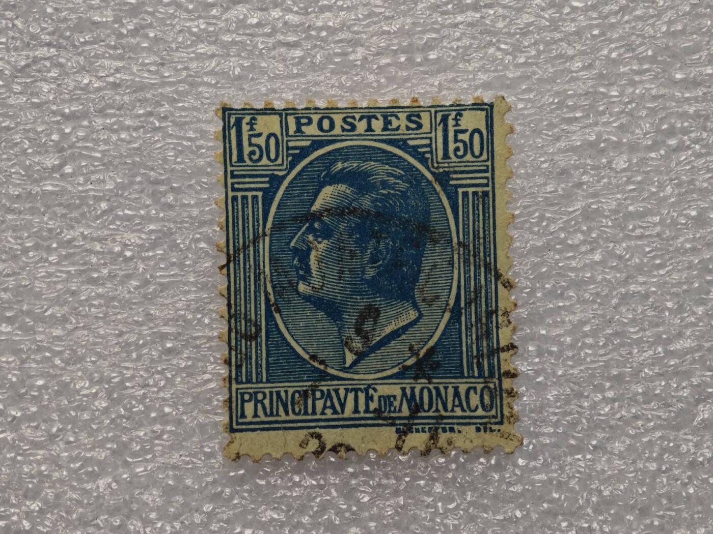  【淘币小摊】限时拍第八百九十一拍  外国老邮票 印花税票 火花纸品场    每周一统一发货 摩纳哥1924年1.5法郎邮票