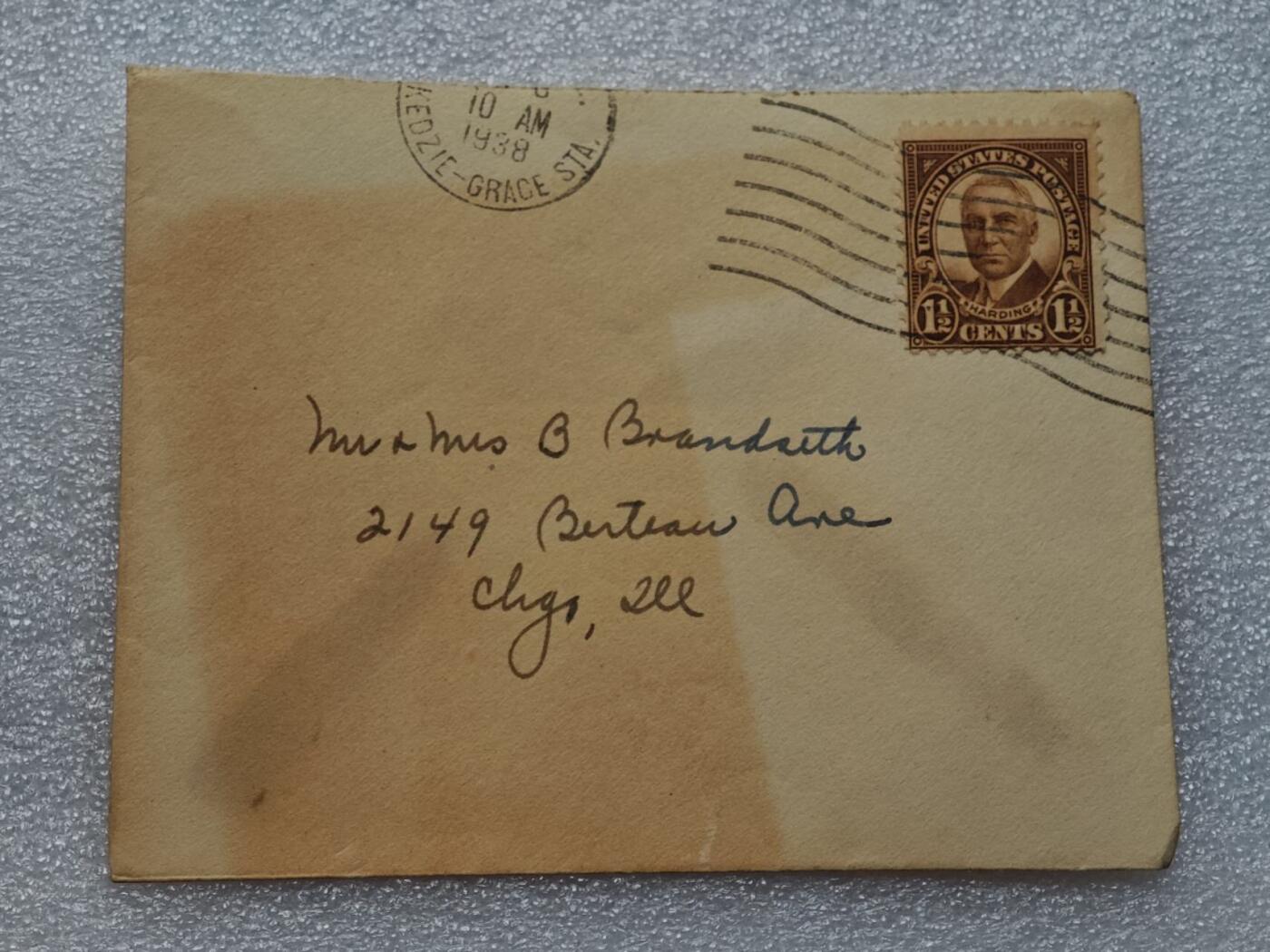  【淘币小摊】限时拍第八百九十一拍  外国老邮票 印花税票 火花纸品场    每周一统一发货 美国1938年小型实寄封