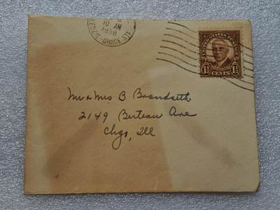  【淘币小摊】限时拍第八百九十一拍  外国老邮票 印花税票 火花纸品场    每周一统一发货 - 美国1938年小型实寄封