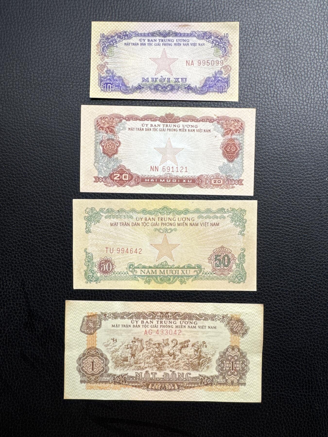 桂P钱币文化工作室拍卖第四十九期 中国代印越南南方民族解放阵线纸币一套，全套少见，热门援外系列纸币，50盾最稀少，部分有清洗和裁剪