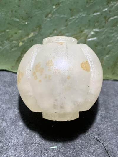 精美亚光冰飘战国红玛瑙手工雕刻四棱南瓜灯笼珠一颗！ - 精美亚光冰飘战国红玛瑙手工雕刻四棱南瓜灯笼珠一颗！