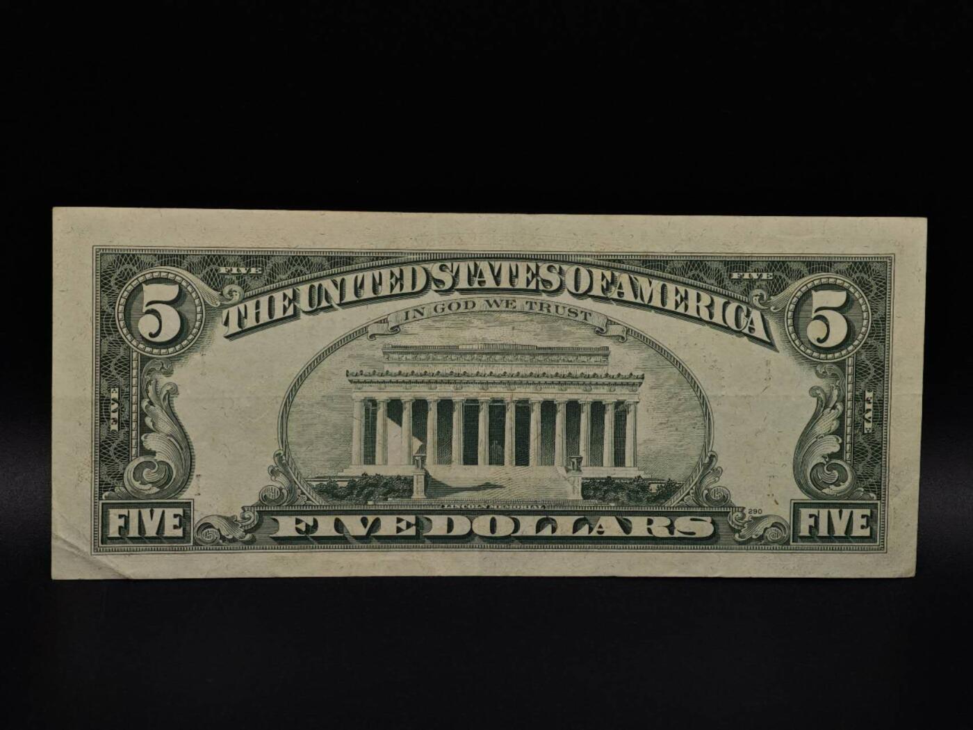  【淘币小摊】限时拍第八百九十拍   纸币场    每周一统一发货 美国5美元纸币【有折】