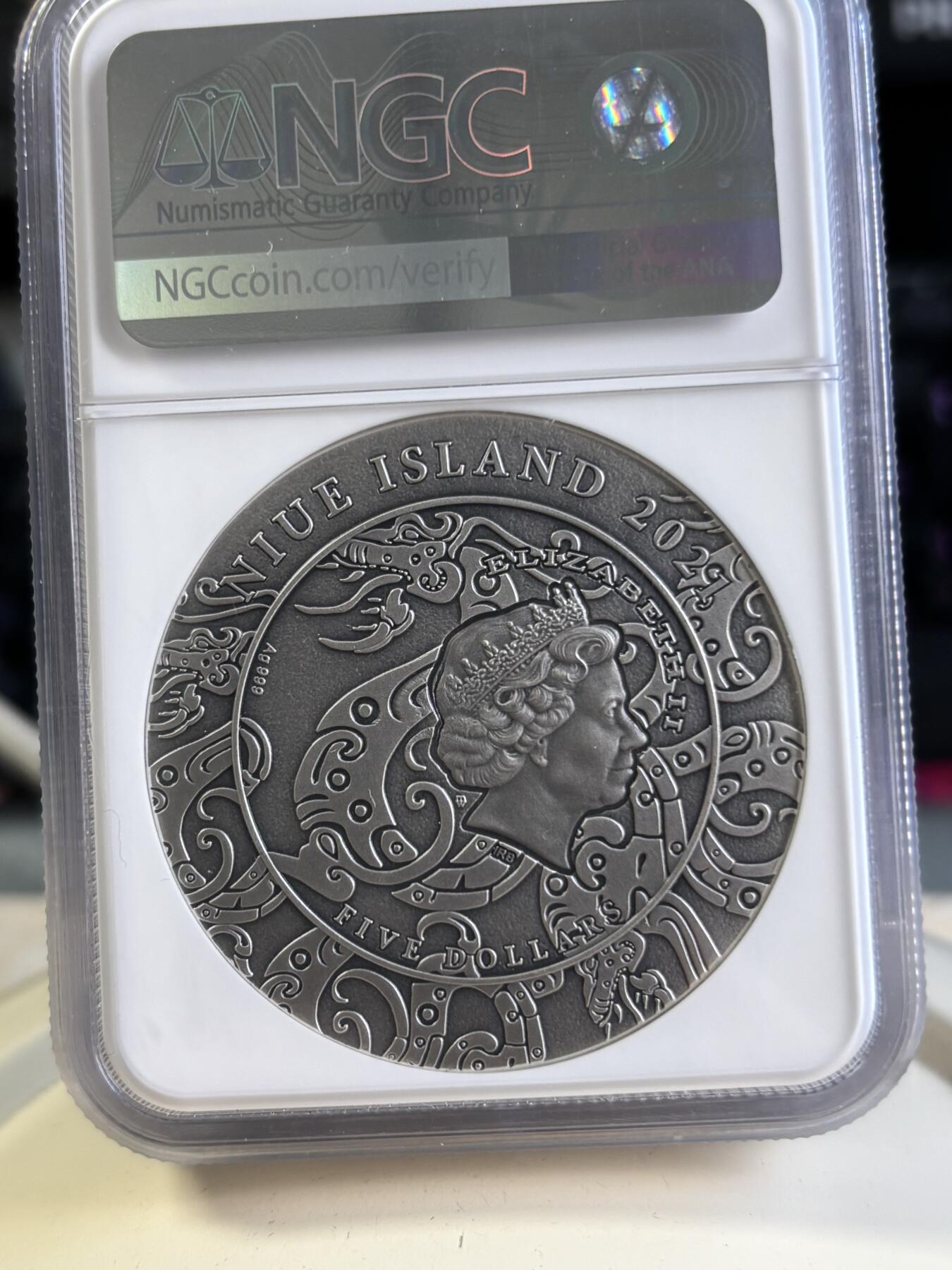 第197期拍卖 纽埃2021年中国帝王系列汉武帝2盎司高浮雕银币NGC-MS70无盒证书，999银，发行量500枚