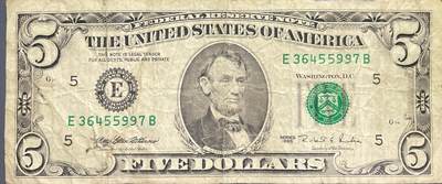 回流0405 - 1995年版5美元联邦储备券（¥34）