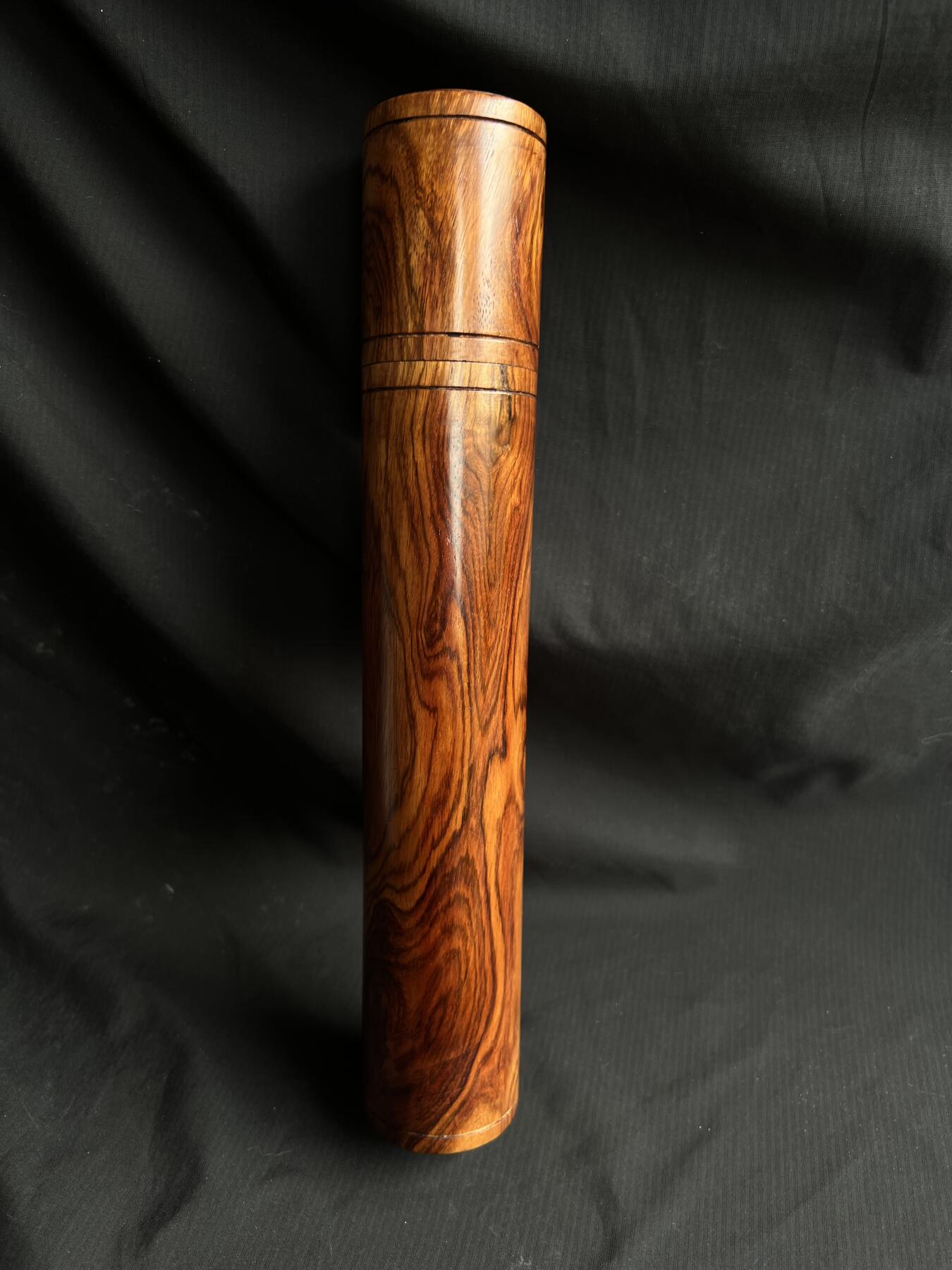 零元拍：海南黄花梨虎皮纹满花香桶，同料整料制作：268/44MM