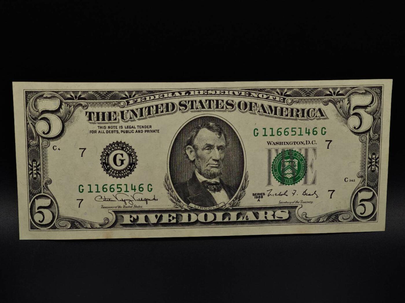  【淘币小摊】限时拍第八百九十拍   纸币场    每周一统一发货 美国5美元纸币