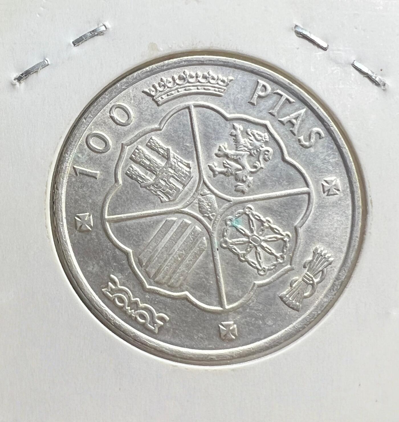 1966 年西班牙佛朗哥时期 100 比塞塔银币 80% 高银 独裁时代 欧洲银币