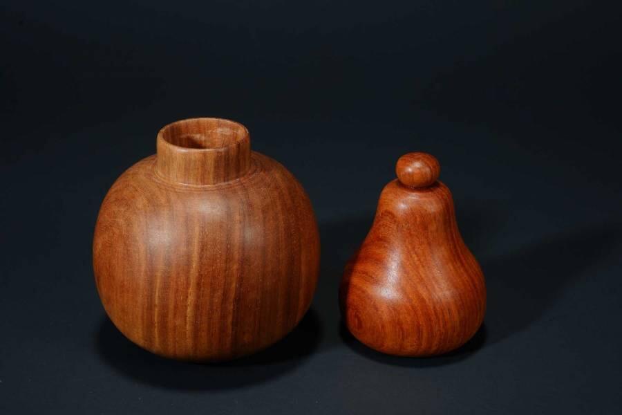 上海都达杂项专场七十二【全场包邮】 缅甸黄花梨葫芦摆件（葫芦头可拆卸）64-342