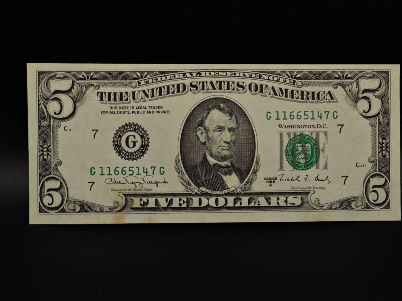  【淘币小摊】限时拍第八百九十拍   纸币场    每周一统一发货 美国5美元纸币
