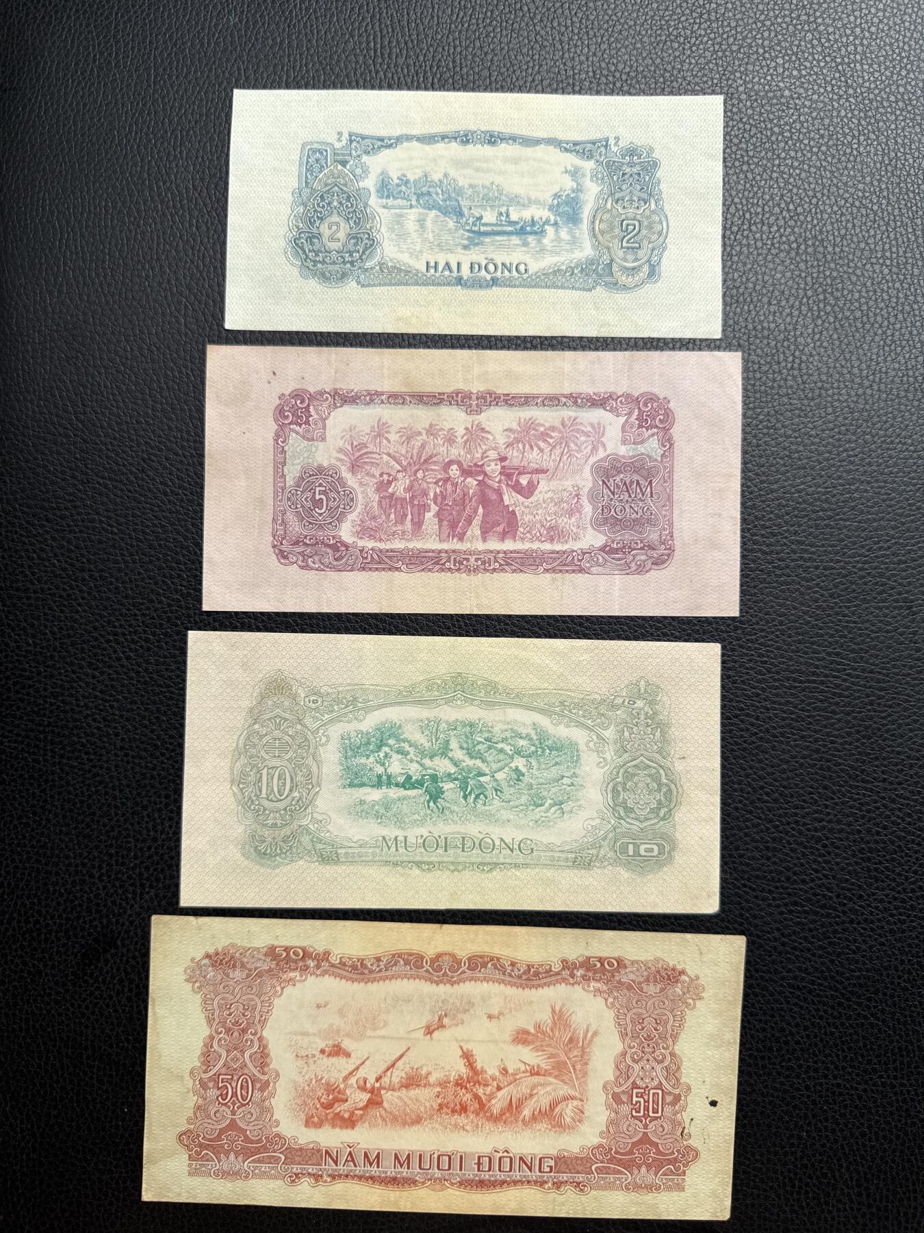 桂P钱币文化工作室拍卖第四十九期 中国代印越南南方民族解放阵线纸币一套，全套少见，热门援外系列纸币，50盾最稀少，部分有清洗和裁剪