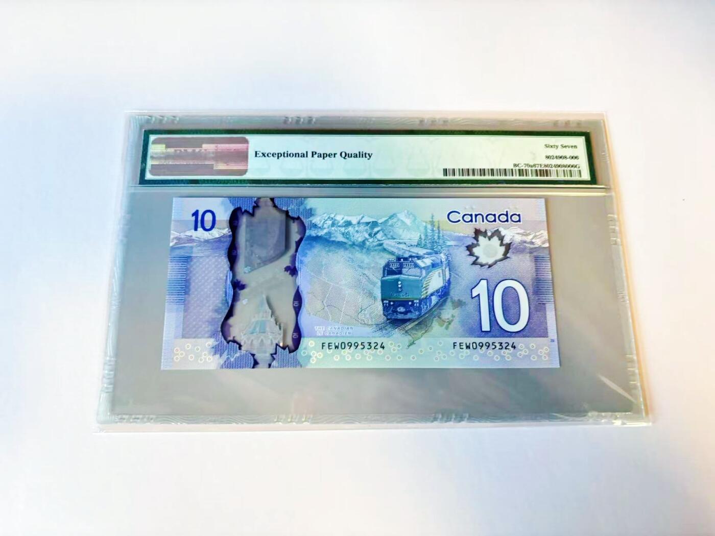 【Blue Auction】世界纸币精拍第805期——18级TOP拍卖/信誉/品质/专业/高效💫 【a版】加拿大 2013年10元 PMG67EPQ 高分