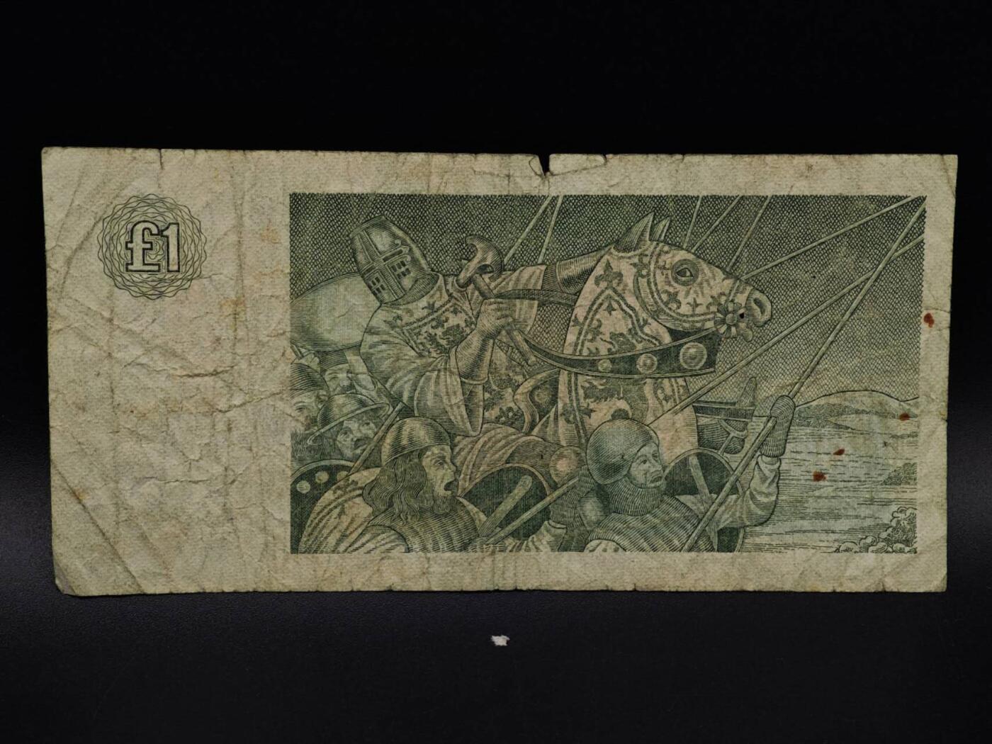  【淘币小摊】限时拍第八百九十拍   纸币场    每周一统一发货 英国克莱斯戴尔银行1镑纸币【有折】