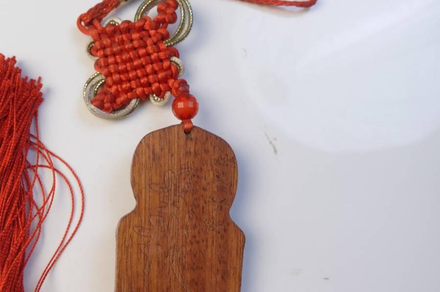 上海都达杂项专场七十二【全场包邮】 桃木武财神挂件61-337