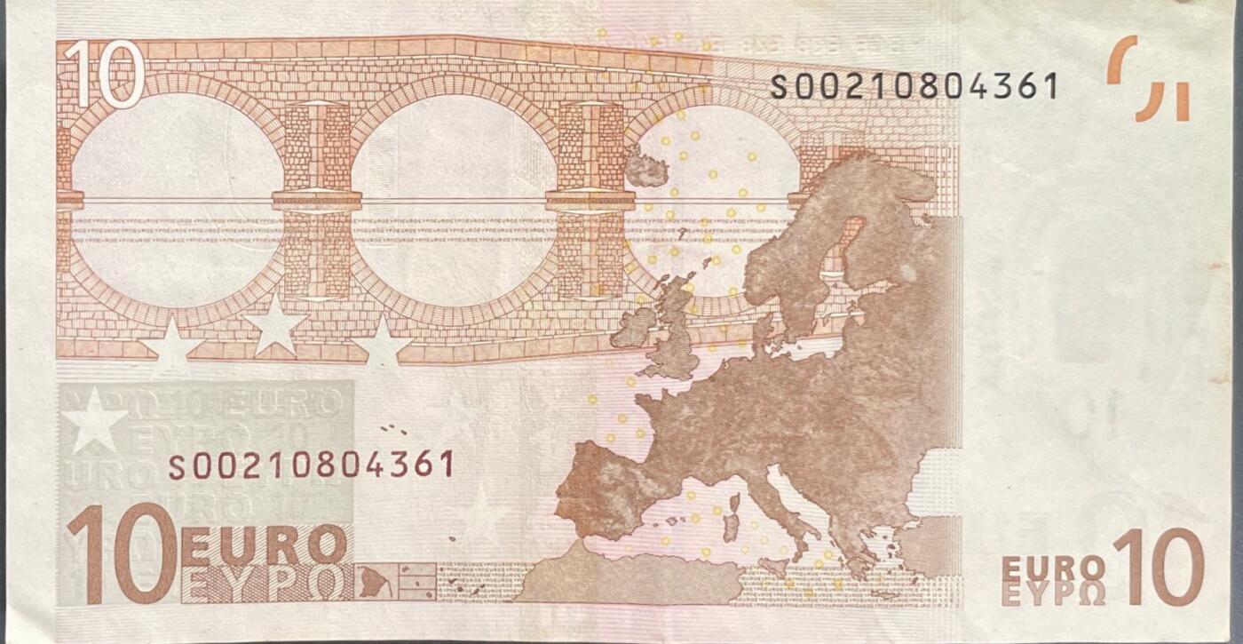 回流0405 2002年版10欧元纸币（首版罗马式建筑系列，意大利发行）¥74.6