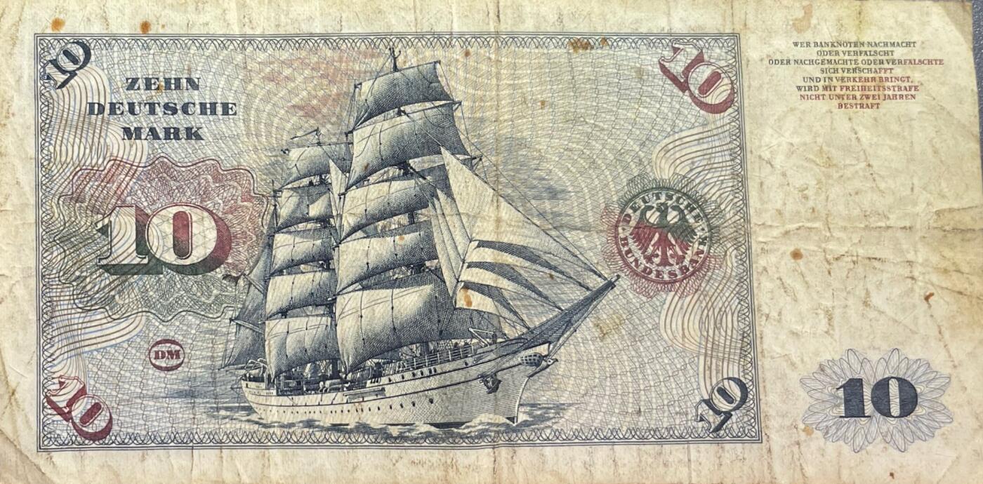 回流0405 联邦德国（西德）1970年版10马克纸币 天文学家/数学家丹尼尔·加布里埃尔·费尔霍夫