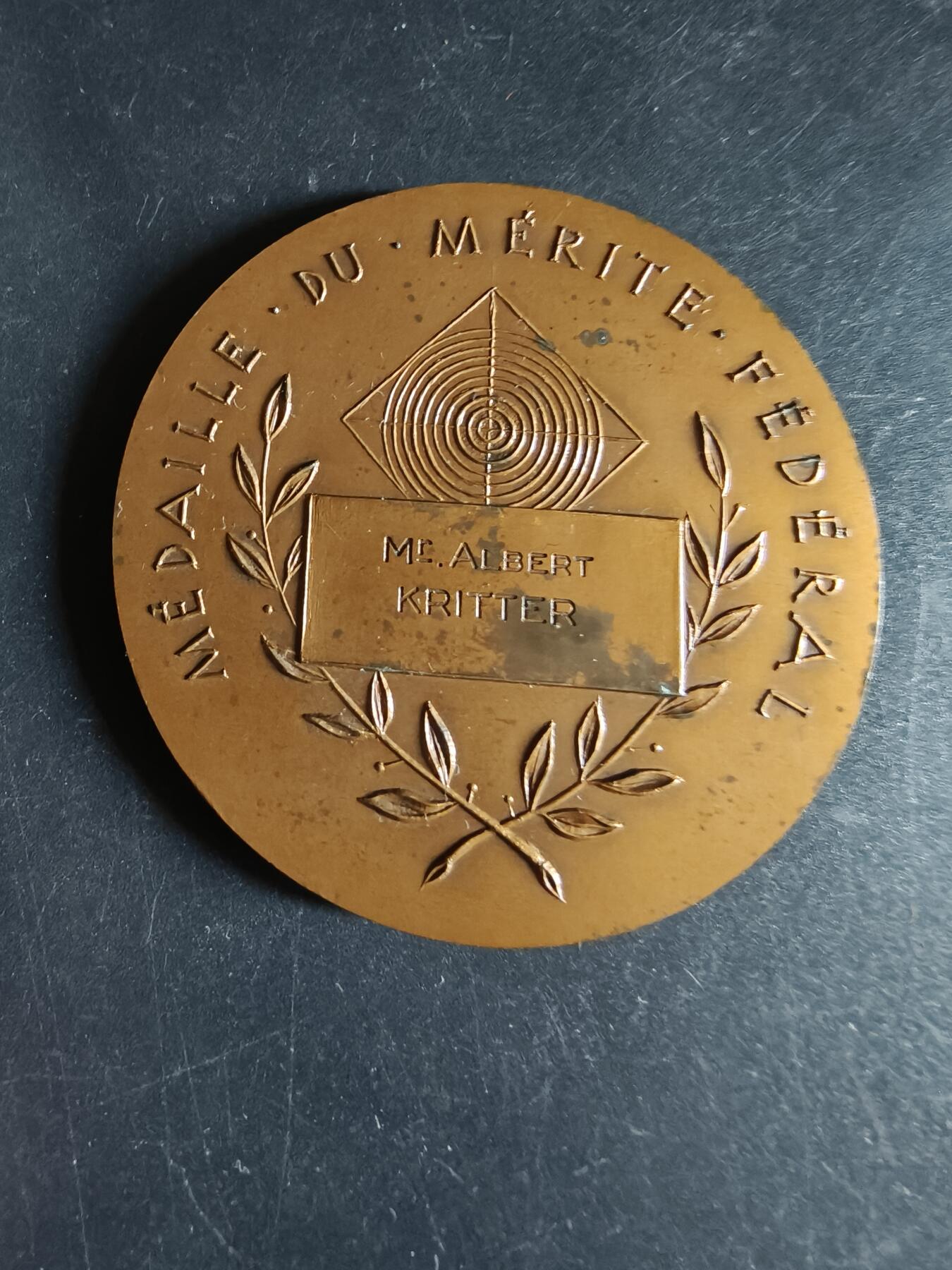 老王徽章第191期 法国国家射击联盟大铜章     大师R·若利作品      直径58mm     重量83g