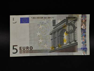  【淘币小摊】限时拍第八百九十拍   纸币场    每周一统一发货 - 5欧元纸币【有折胶带】