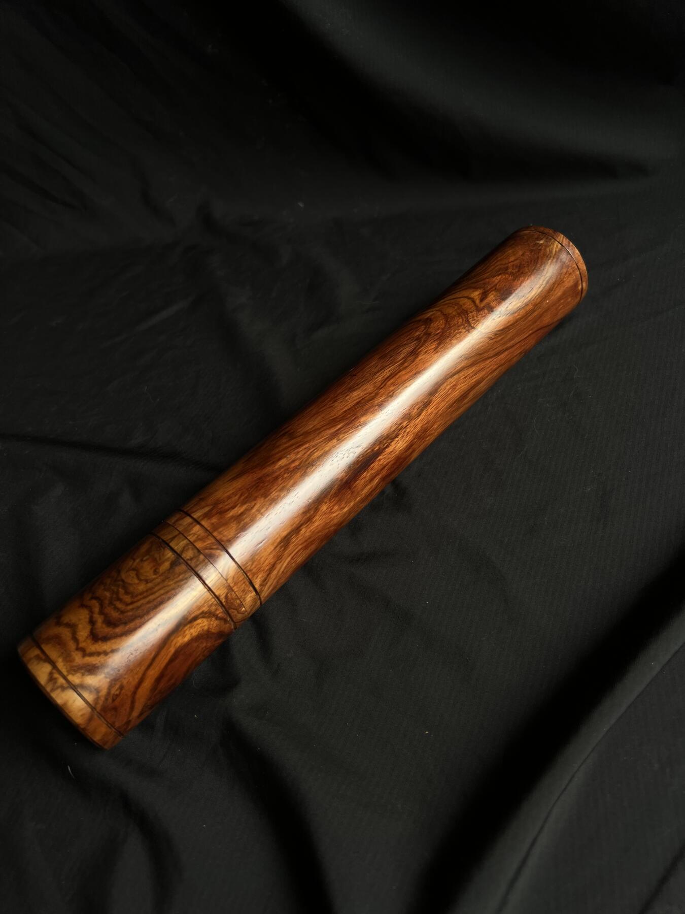 零元拍：海南黄花梨虎皮纹满花香桶，同料整料制作：268/44MM