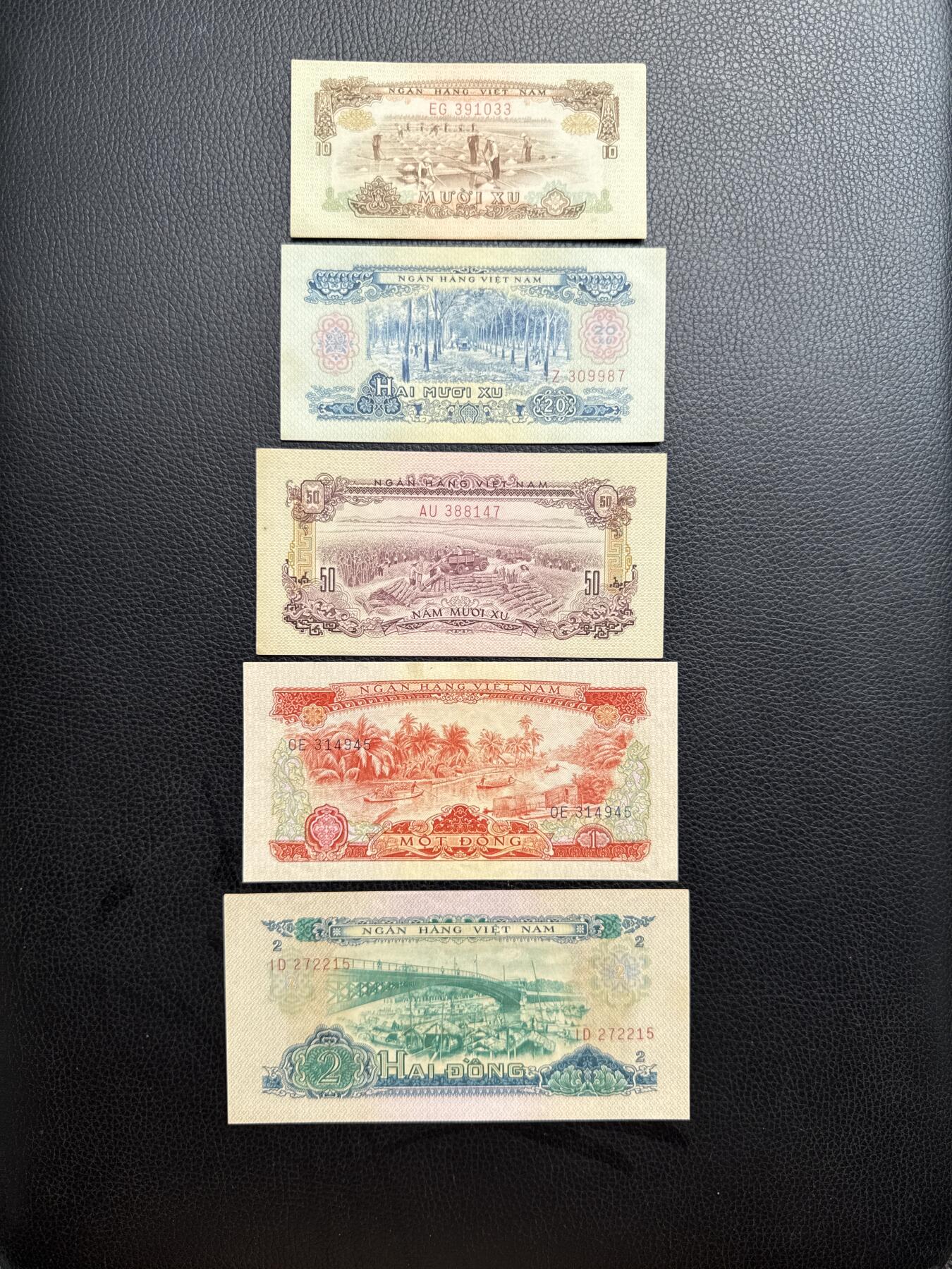 桂P钱币文化工作室拍卖第四十九期 中国代印越南民主共和国1966年版纸币一套，全套难得，热门援外系列纸币，50盾少见