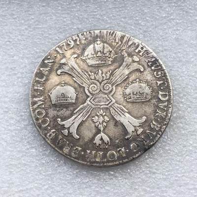 世界钱币专场拍卖 每周二开拍 - 1797年奥属尼德兰弗朗茨三皇冠1泰勒银币