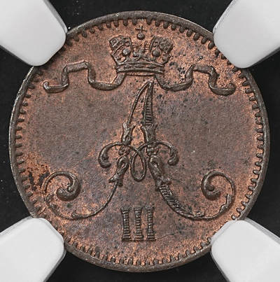 修遠堂世界钱币第110期 - NGC MS64BN 1883年芬兰1盆尼