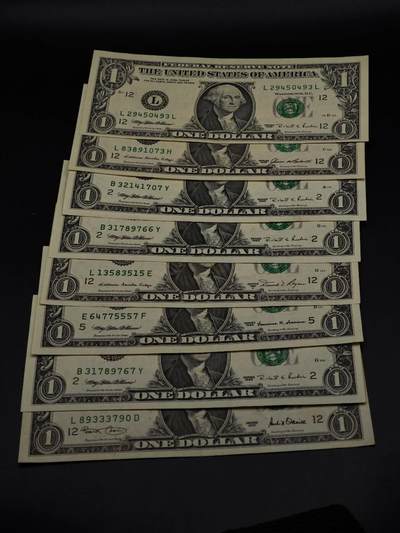  【淘币小摊】限时拍第八百九十拍   纸币场    每周一统一发货 - 美国一美元纸币8张【有折】