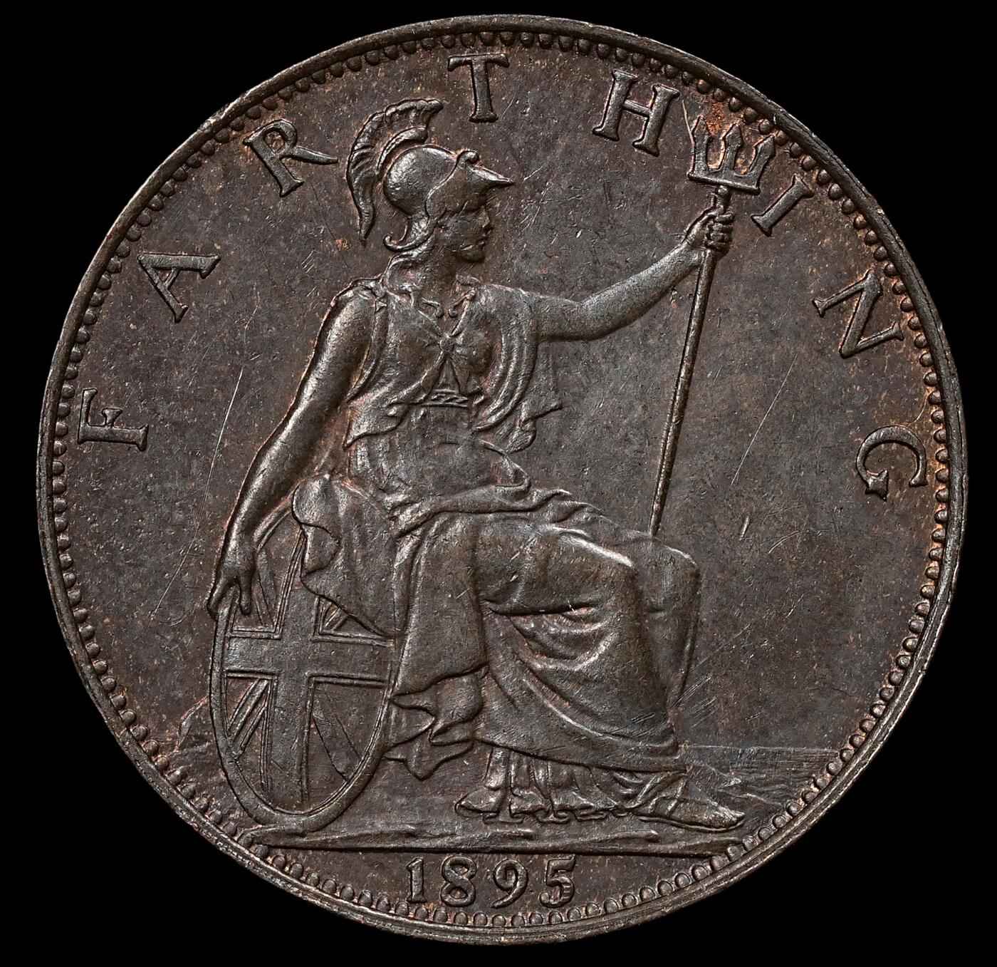 修遠堂世界钱币第110期 1895年英国1法新铜币，AU-UNC