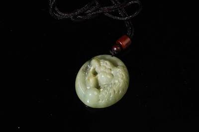 上海都达杂项专场七十二【全场包邮】 - 天然翡翠（A货）精雕《狮头》挂件67-137