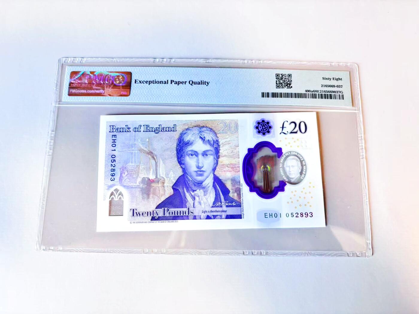 【Blue Auction】世界纸币精拍第805期——18级TOP拍卖/信誉/品质/专业/高效💫 【EH01首发冠 无47】英国 2024年20镑 PMG68EPQ 高分