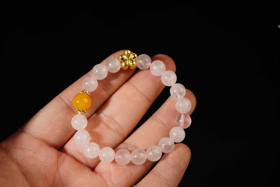 上海都达杂项专场七十二【全场包邮】 天然粉晶手串61-204