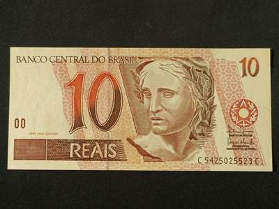 【游宝拍卖】丙午马年第20期 周六截拍 - 巴西-10雷亚尔【CC冠  近新AU 黄斑】