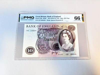 【Blue Auction】世界纸币精拍第805期——18级TOP拍卖/信誉/品质/专业/高效💫 - 【c版无47】英国 C序列 1970-75年10镑 PMG66EPQ 