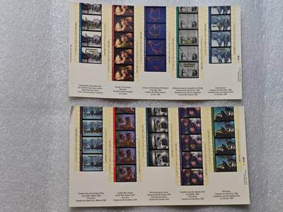  【淘币小摊】限时拍第八百九十一拍  外国老邮票 印花税票 火花纸品场    每周一统一发货 - 加拿大1996年电影100周年不干胶小全传2枚未使用