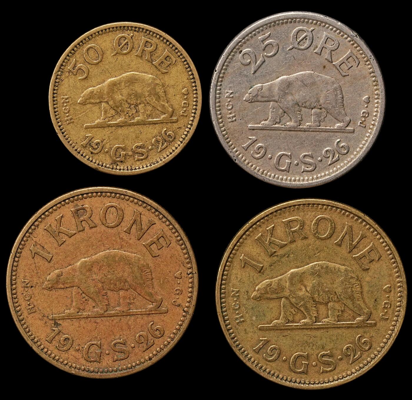 修遠堂世界钱币第110期 格陵兰钱币4枚