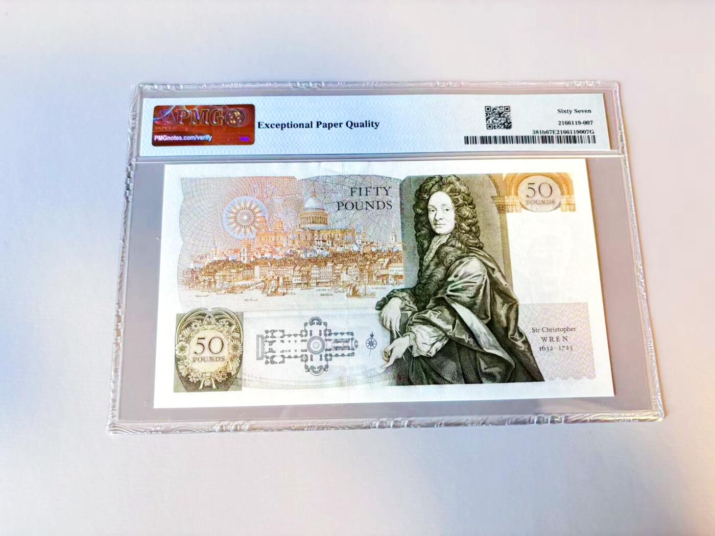 【Blue Auction】世界纸币精拍第805期——18级TOP拍卖/信誉/品质/专业/高效💫 【b版无47】英国 D序列 1988-91年50镑  PMG67EPQ 高分 