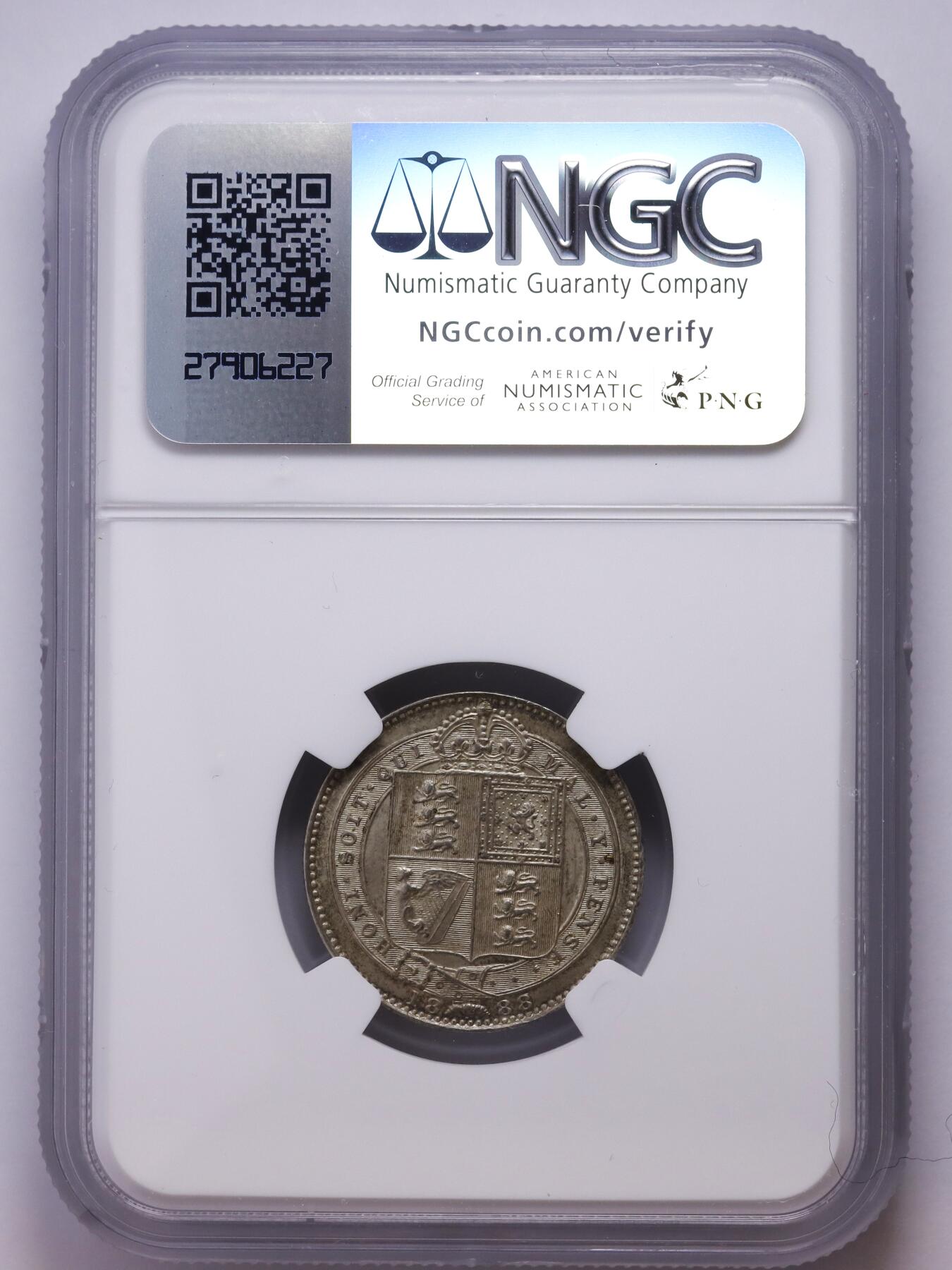 观钱 近现代机制币拍卖No.007（全场顺丰包邮，不区分偏远地区）  1888 年英国维多利亚 1 先令银币（NGC AU58）