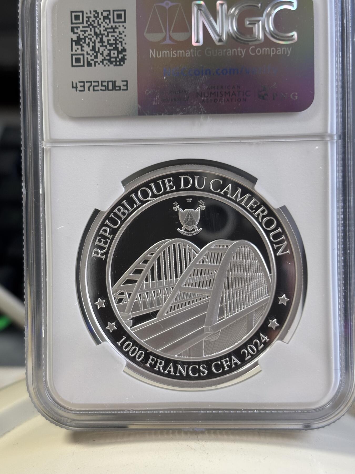 第197期拍卖 喀麦隆2024年克里米亚回归10周年纪念银币NGC-PF70，999银，发行333枚