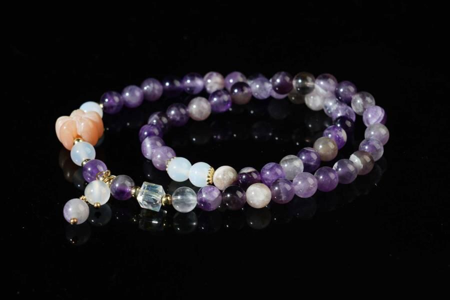 上海都达杂项专场六十六【全场包邮】 紫晶双圈手串66-274